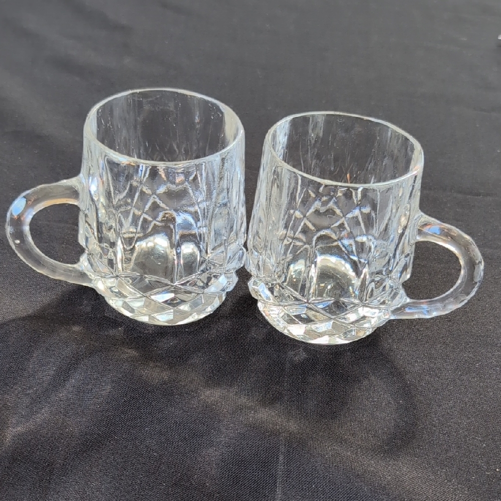 4 oz Crystal Clear Glass Mugs Set Of 2